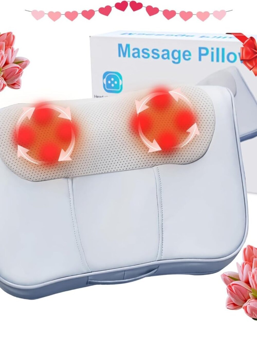 NEW Neck Back with Heat Shoulder 3D Kneading Massage Pillow